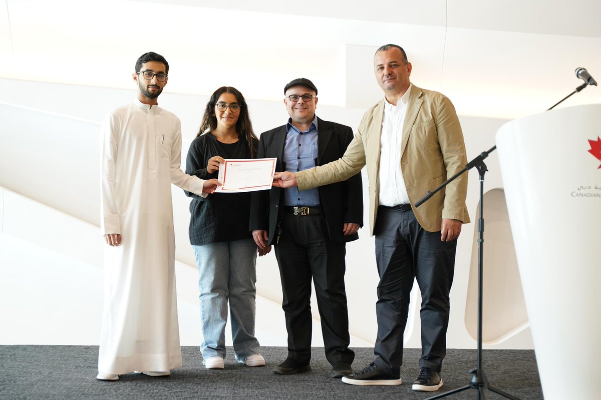 CUDUAE's tweet photo. The 'Annual Engineering Projects Showcase & Poster Competition' featured impressive projects from the forward-thinking students of CUD. Helia Haghighi & Mohmad Alfalasi developed the ‘CUD Navigator App’ - selected as one of the top projects.
#CUDubai #Engineering https://t.co/s0YKhcT50v
