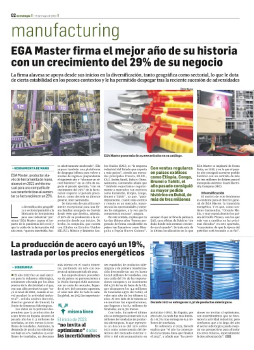 AEJundiz's tweet photo. ✅ EGA Master ocupa la portada del periódico Estrategia Empresarial, con motivo del mejor año de su historia con un crecimiento del 29% de su negocio.
➕Lee el artículo completo aquí: https://t.co/mhsRDct1df
#egamaster #estrategiaempresarial https://t.co/D5yOUWUleB
