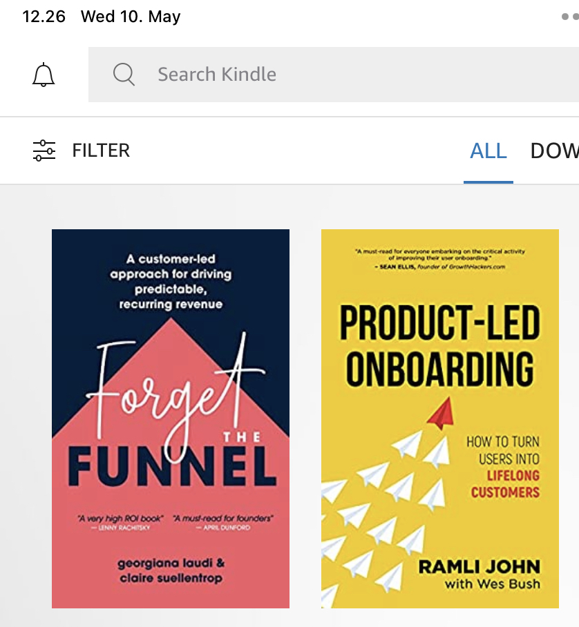 @ggiiaa @ClaireSuellen @forgetthefunnel @cartmill_alex Great. Congrats. 🥳 Bought my own copy. Aligns nicely in Kindle with @RamliJohn Product led onboarding.

Now I know what to read today!

#softwarefinland #subscriptioneconomy