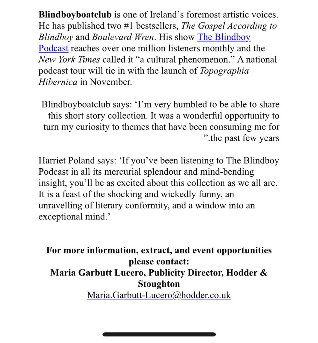 bbboatclub's tweet image. Big News. My new collection of Short Stories comes out this November. It’s called Topographia Hibernica. I am unbelievably excited to share this work with ye, and thank you to @HodderBooks for giving me this opportunity. 
You can pre order signed copies below