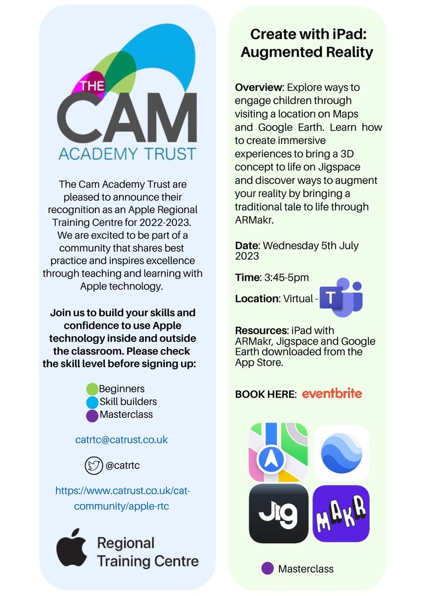 catrtc's tweet photo. Want to learn more about using Augmented Reality in the classroom? Sign up here: https://t.co/2YgafqApet. #AR #AppleRTC #AppleEdu #PrimaryTeacher https://t.co/IkzkJK1NMv
