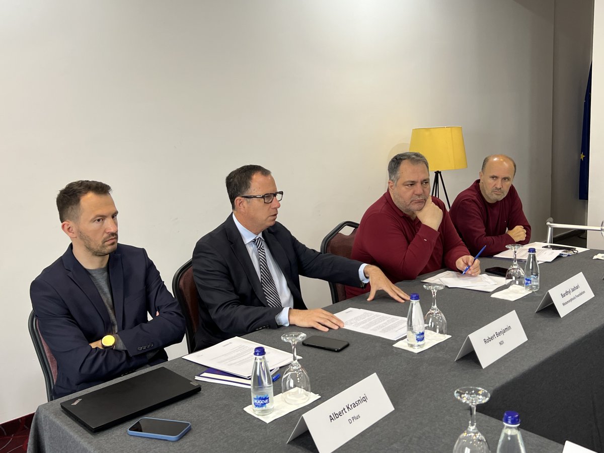 NDIKosovo's tweet photo. 🟡 #HappeningNow: Regional Information Integrity Forum (RIIF)

Regional and local organizations members of the RIIF have gathered for the next meeting to discuss foreign information activities in the #WesternBalkans. (1/2) 

#NDIKosovo #USAIDKosovo #InformationIntegrity https://t.co/wUNBvpG9yz