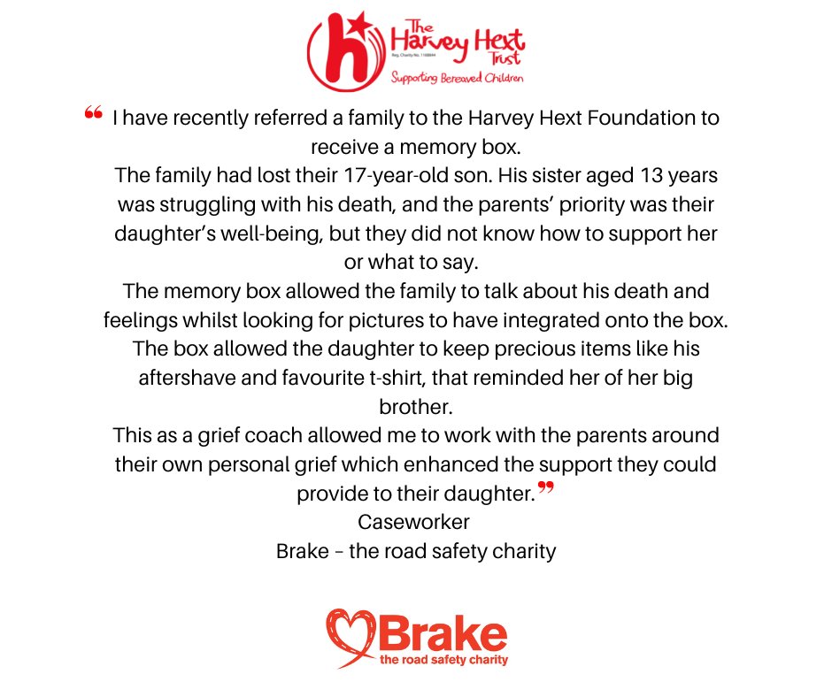 It's great to receive feedback from the organisations we support. <a href="/Brakecharity/">Brake, the road safety charity</a> are such a wonderful charity to work with.