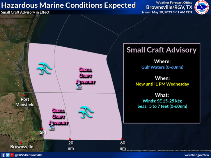 NWS Brownsville on Twitter "A Small Craft Advisory is in effect for