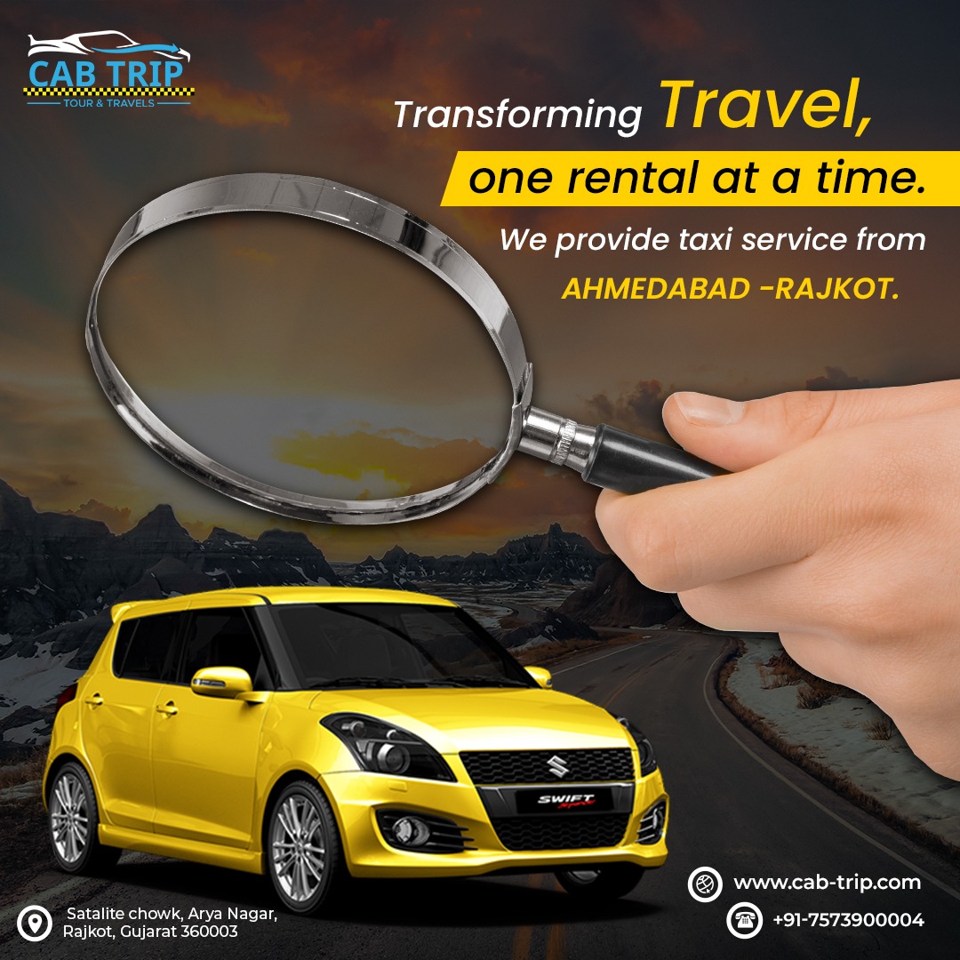 𝗧𝗮𝘅𝗶 𝗦𝗲𝗿𝘃𝗶𝗰𝗲
Cab Trip, With the Best Taxi Service from Ahmedabad-Rajkot, you'll experience a comfortable, safe, and affordable ride. Our drivers are trained to provide the best customer service

☎Call Now: +91-7573900004
🌎Visit: cab-trip.com

#Cab_Booking