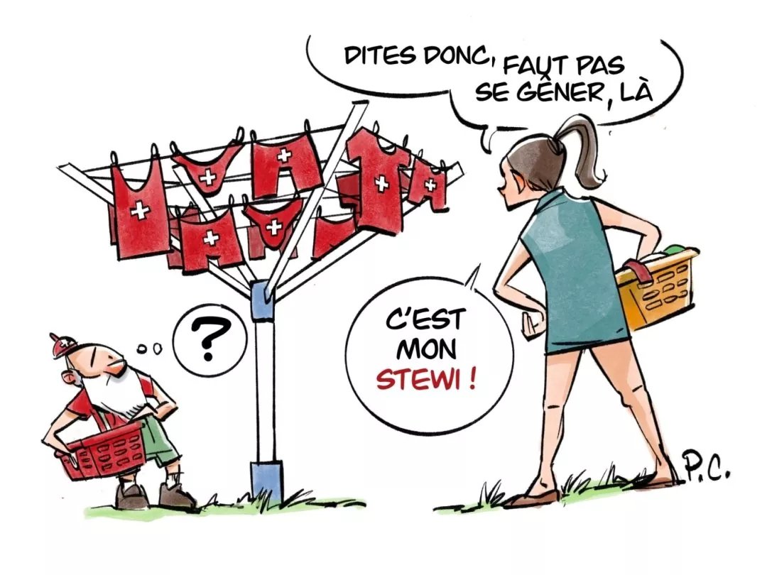 MathieuAvanzi's tweet photo. Dans les cantons de l'Arc jurassien en Suisse, ne dites pas #étendage ni #tancarville, dites #stewi (un nom de marque passé dans le langage courant). Ma chronique du jour dans @arcinfo👇 https://t.co/oxLB07ujPb https://t.co/d1RVIPDM0u
