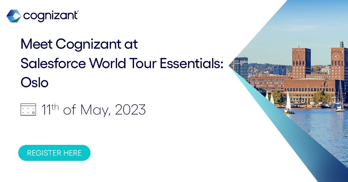 aanandsivaraman's tweet image. Meet Cognizant at #Salesforce #WorldTourEssentials in Oslo on May 11 and get insights how #NetZeroCloud can be used for data driven #ESG. Limited number of seats, register now to get a free ticket! bit.ly/3NHMosG