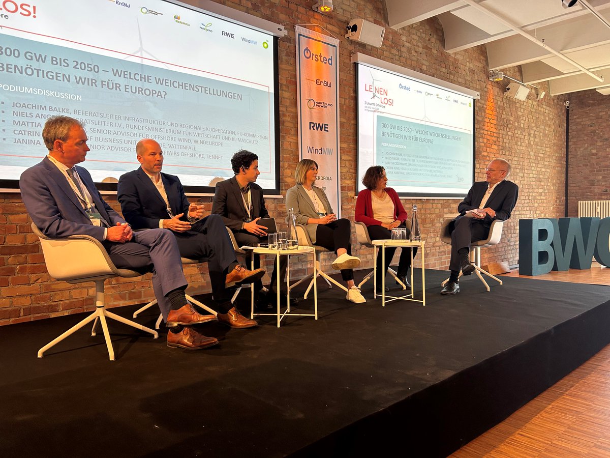 BWO (@bwo_news) on Twitter photo Auf der #ZukunftOffshore2023 diskutieren jetzt Mattia Cecchinato (@WindEurope), Joachim Balke (<a href="/EU_Commission/">European Commission</a>), <a href="/CatrinJung/">Catrin Jung</a> (<a href="/Vattenfall_De/">Vattenfall Deutschland</a>) & Janina Habethal (@TenneT_DE) die Frage: 300 GW bis 2050 - welche Weichenstellungen benötigen wir für #Europa? #BWO Auf der #ZukunftOffshore2023 diskutieren jetzt Mattia Cecchinato (@WindEurope), Joachim Balke (<a href="/EU_Commission/">European Commission</a>), <a href="/CatrinJung/">Catrin Jung</a> (<a href="/Vattenfall_De/">Vattenfall Deutschland</a>) & Janina Habethal (@TenneT_DE) die Frage: 300 GW bis 2050 - welche Weichenstellungen benötigen wir für #Europa? #BWO