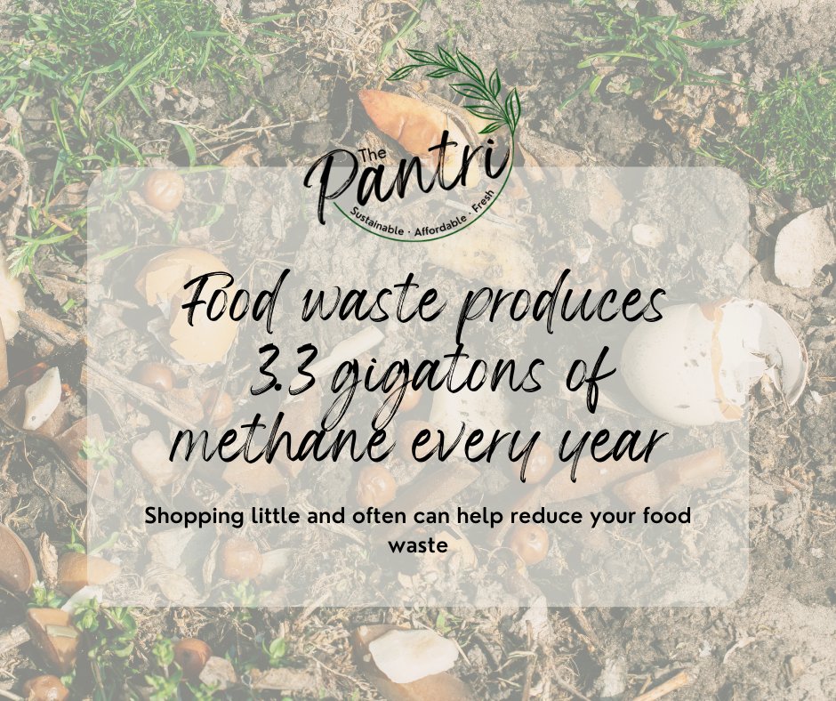Food waste is responsible for 3.3 gigatons of methane every year. Help slow the impact of global warming by shopping little and often at The Pantri and cut back on your food waste at home. Read more about the problem with food waste in our blog here ➡️ ow.ly/iyCA50NQYkl