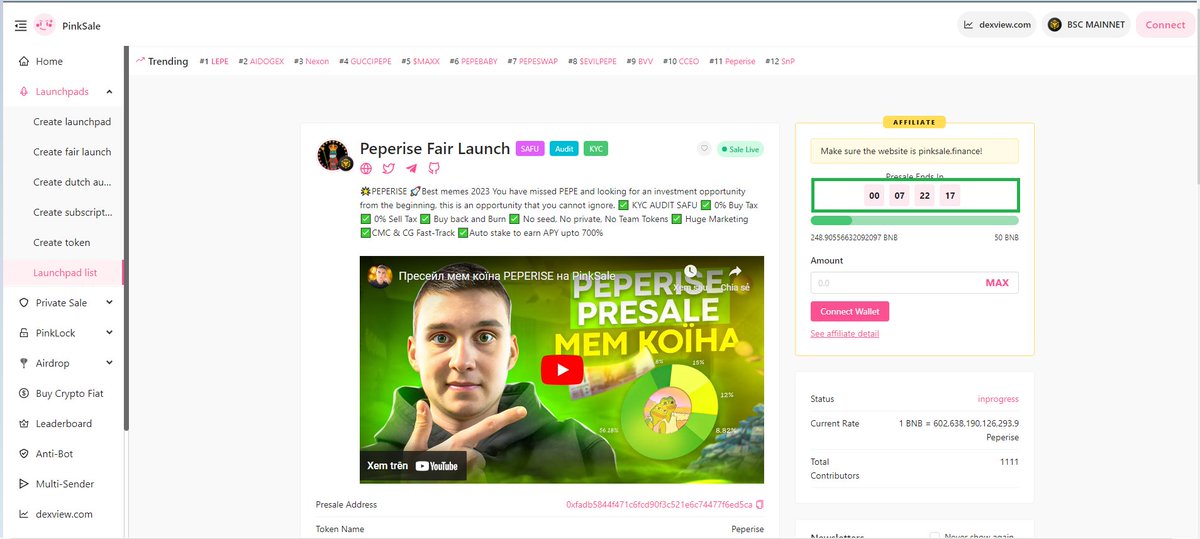 ⏰Just over 7 hours left to get your ticket to the moon with PEPERISE
🙏Don't miss our memorable event
🚀Join now before it's too late
🏃‍♂️Let's go:
pinksale.finance/launchpad/0xfa…