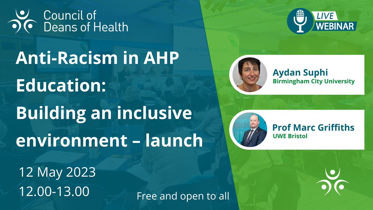 Not long left to book for a live webinar on Friday discussing some of the recommendations and anti-racism initiatives featured in our new report, 'Anti-racism in AHP Education: Building an inclusive environment'. Register now! bit.ly/3VyEjIP