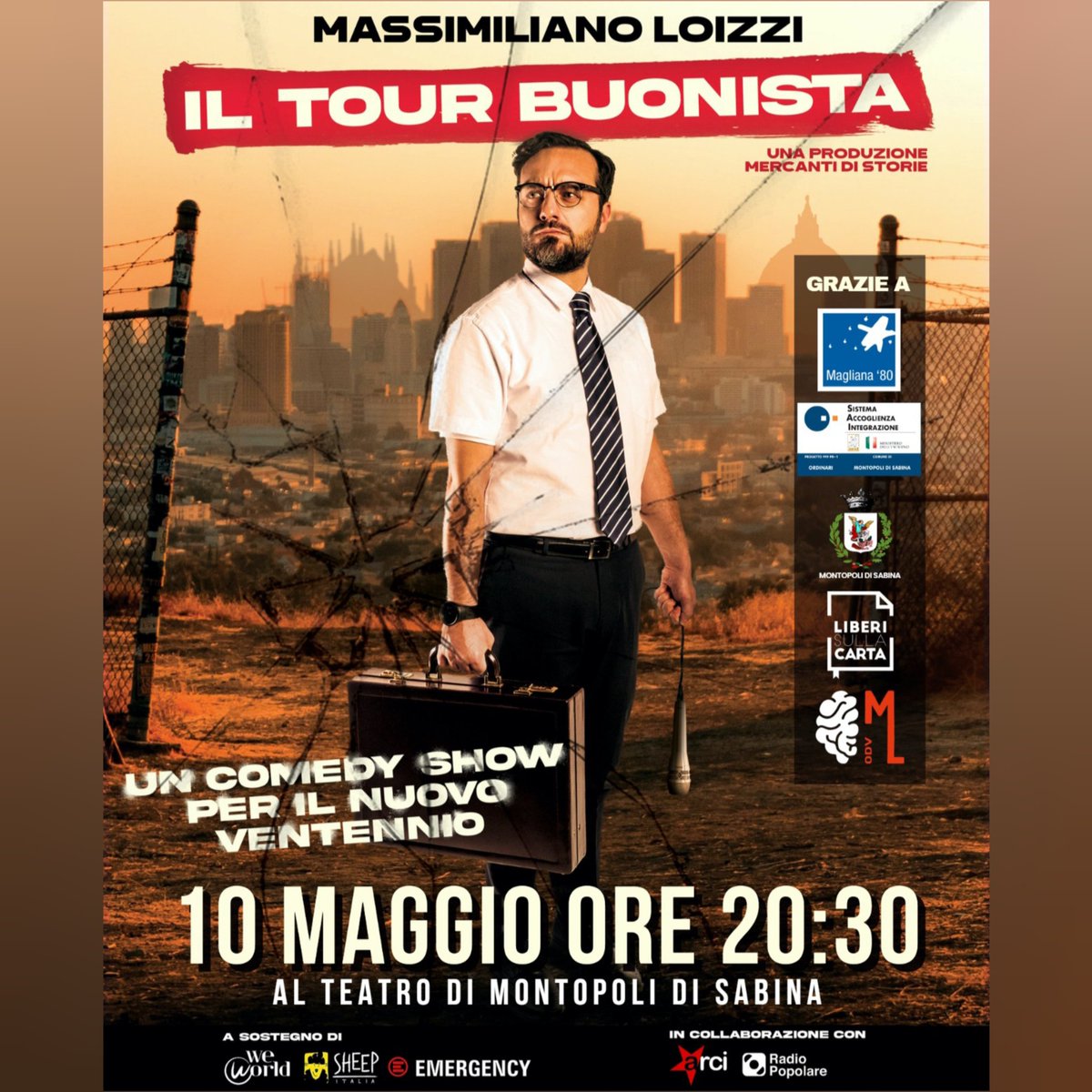 fiera_LSC's tweet photo. Questa sera a Montopoli, l'unica tappa in provincia di Rieti del #Tourbuonista di Massimiliano Liuzzi, uno dei volti del @ilterzosegreto. Spettacolo gratuito a sostegno di realtà impegnate nell'accoglienza e nella sostenibilità ambientale.
Non mancate! https://t.co/ZFulDhDqTh