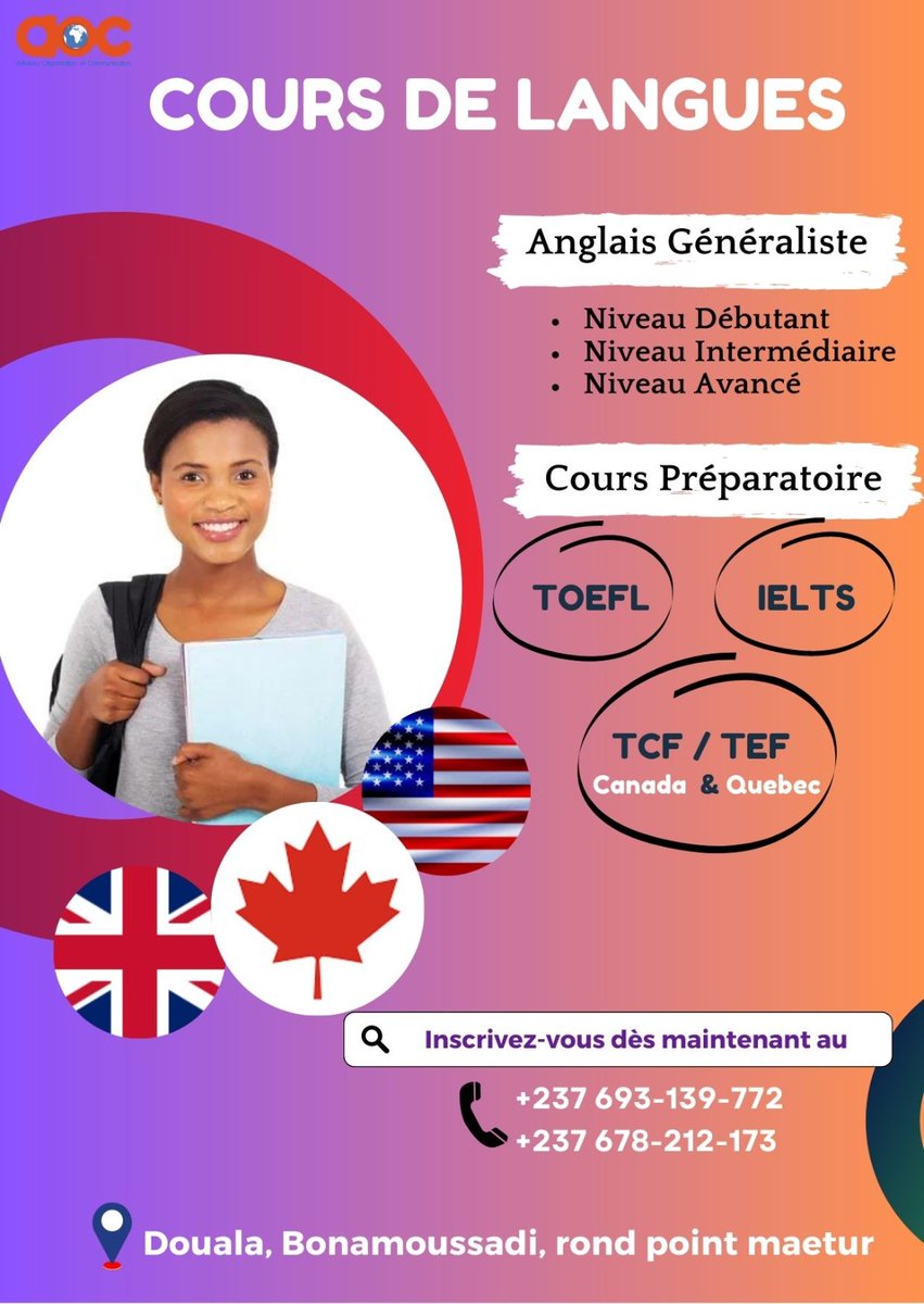 AOC_FORMATION's tweet photo. Les cours préparatoires au TCF &amp; TEF Canada et Québec vous intéresses ?
Ou même IELTS &amp; TOEFL ?
Ou vous désirez juste renforcer votre niveau de langue anglaise ?
Contactez nos experts au : 678 212 173 / 693 139 772 https://t.co/9gTwSlV4Gw