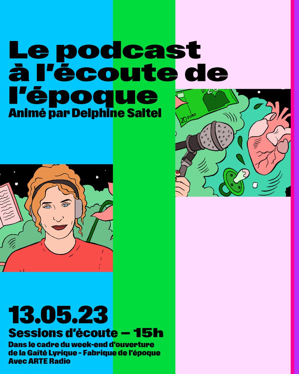 gaitelyrique's tweet photo. Comment s’habiller, échanger, s’aimer dans les années 2020 ?🎧 @DelphineSaltel, autrice du podcast Vivons heureux avant la fin du monde, nous emmène à la découverte des trésors sonores d’@ARTE_Radio.

Tendez l'oreille 👂 le 13.05 à 15h !
Infos → https://t.co/9iEisLxnx7 https://t.co/V2awKhsAKi