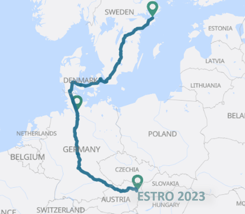 NadineVatterodt's tweet photo. Happy to see #GoGreenESTRO23 travelers starting their journeys!🌍🌿
I'm currently not in Aarhus at @DCPTprotons but on a wonderful research stay in Stockholm thanks to @raptor_itn 🥰So I'll take two night trains with a stop in Hamburg for a remote work day!
#TheAarhusGreenTeam 🙌 https://t.co/p6n92MKonl