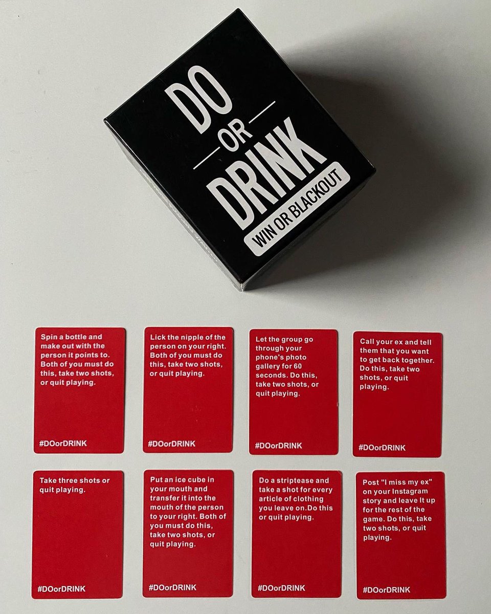 CozyGames__'s tweet photo. Do or drink 

This game is perfect for friends and family in a games night setting looking to have tons of fun. 
Do or Drink has been the top seller of our range due to the different variations of cards 

🛒 R300
🚚 Nationwide delivery
📥Order link in the bio https://t.co/GFEGEE5ZCb