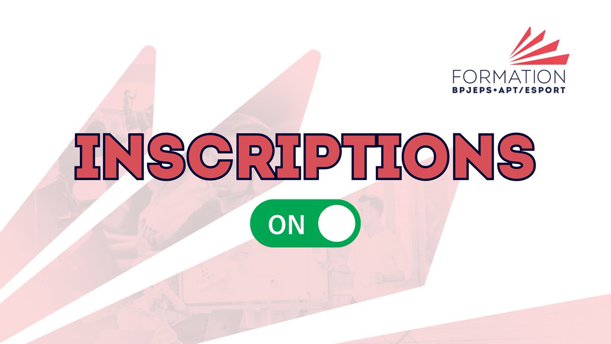 𝗟𝗘𝗦 𝗜𝗡𝗦𝗖𝗥𝗜𝗣𝗧𝗜𝗢𝗡𝗦 𝗦𝗢𝗡𝗧 𝗢𝗨𝗩𝗘𝗥𝗧𝗘𝗦 🚨
Tu es passioné.e de sport et de e-sport ? Tu souhaites en faire ton métier ? 

👉 Avec <a href="/MCES_officiel/">MCES Officiel</a> et le CFA Futurosud, le <a href="/CROSregionsud/">CROS Région Sud Provence-Alpes-Côte d'Azur</a> propose la formation BPJEPS APT e-sport

ℹ️ bpjepsaptesport.com
