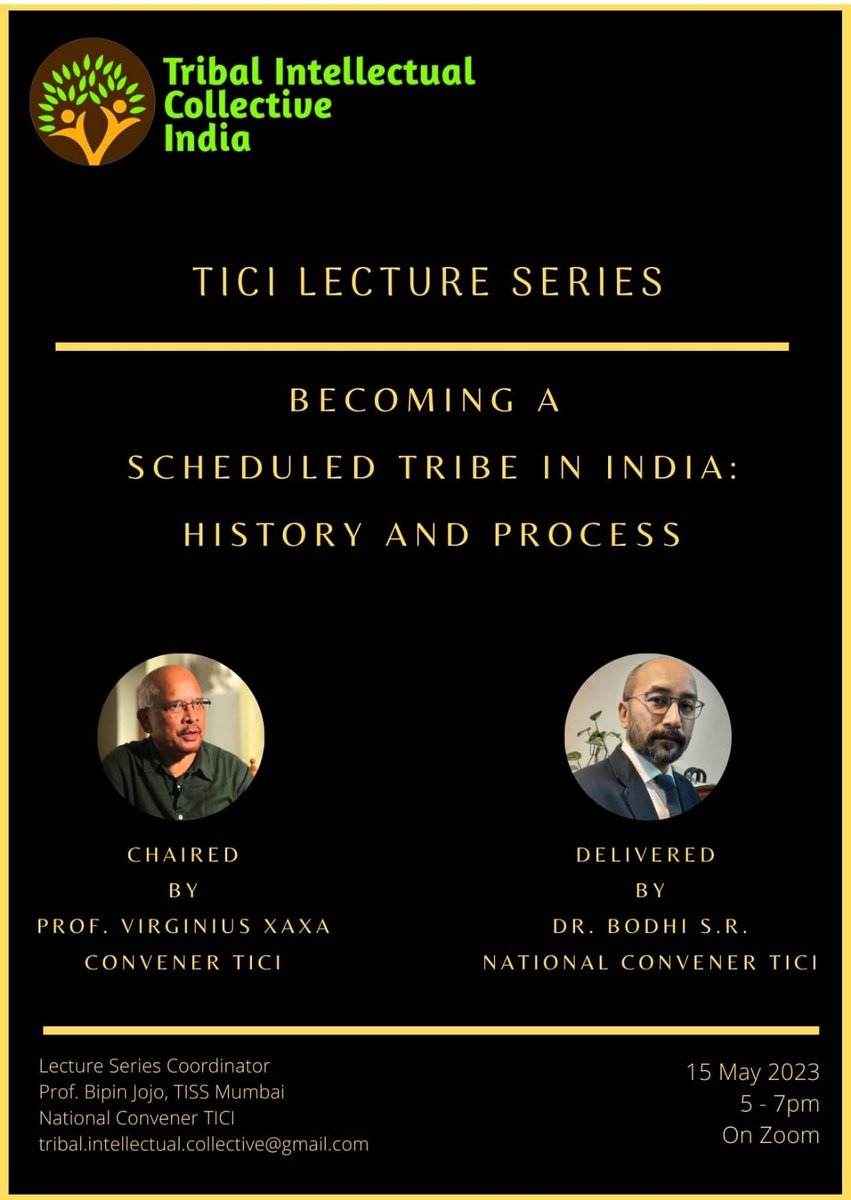 This would be greatly insightful talk to understand indigenity &amp; indigenous politics in India, one of my teacher prof. Bodhi &amp; prolific scholar prof. Xaxa, both are from tribal community would be reflecting on such important topic. <a href="/AshokD97/">Ashok | అశోక్</a> @shaistapatel <a href="/SamiraNadkarni/">Samira Nadkarni</a>