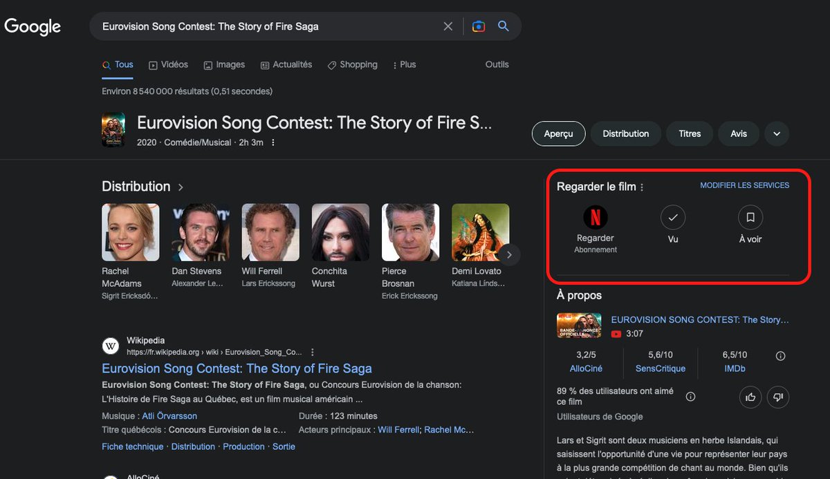FlorianLdn's tweet photo. Hi, is there any documenation on how to appear as a streaming provider on this  feature if we are working for a movie / TV streaming service ? Asking for a friend who don't want to miss the Eurovision @dannysullivan @methode @JohnMu ! Merci 📺 https://t.co/RFRcy2n33s