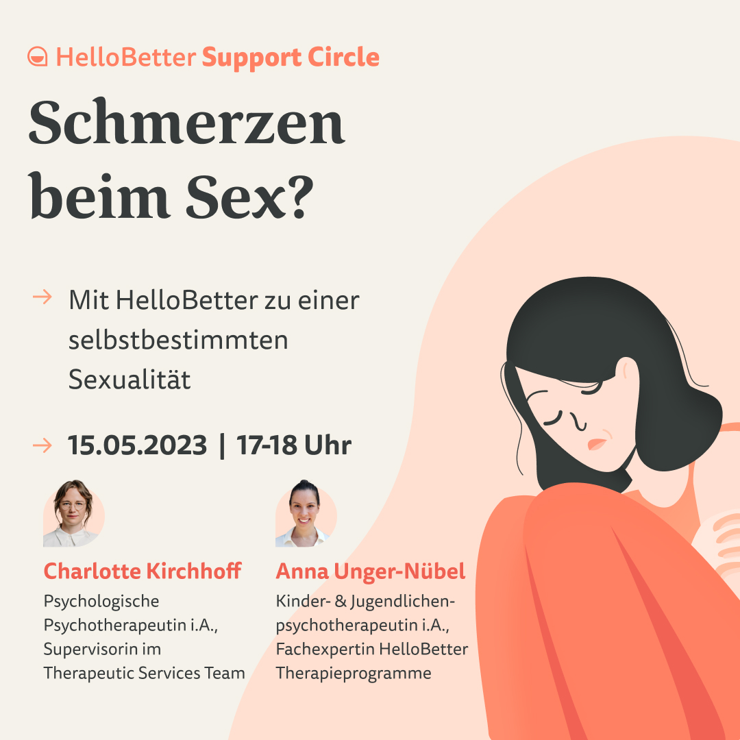 Verkrampfung, Schmerzen und Angst beim Sex? Eine wirksame Hilfe kann das psychologische Online-Therapieprogramm HelloBetter Vaginismus Plus sein. In unserem Support Circle (15.5, 17-18 Uhr) klären wir auf und stellen das Programm vor. Kostenfrei anmelden: us02web.zoom.us/webinar/regist…