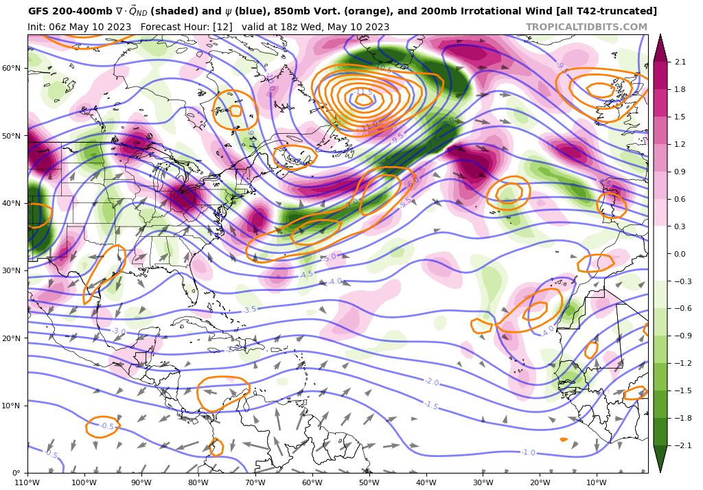 EstebanWXcast's tweet photo. En ambiente de fuerte forzamiento en altura y fase divergente de VP200hPa, sumado a calor sobre la norma y ascenso orográfico, la convección asociada al progreso de OT01 en Colombia y la asociada a fuerte convergencia de viento/humedad en ITCZ-NET encontrará adecuada ventilación. https://t.co/qFLHgLVrnq