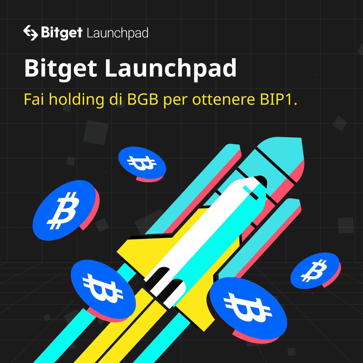 Cryptobar360's tweet image. Bitget x Bitcoin Improvement Proposals 1 (BIP1)  🚀  

 📅 Periodo dello Snapshot:  11 maggio, ore 9 – 14 maggio, ore 9  (UTC+2) 📅  

Link Partner: partner.bitget.com/bg/6zqk1870167…

BIP1 è un token BRC20 basato sul protocollo Ordinals!