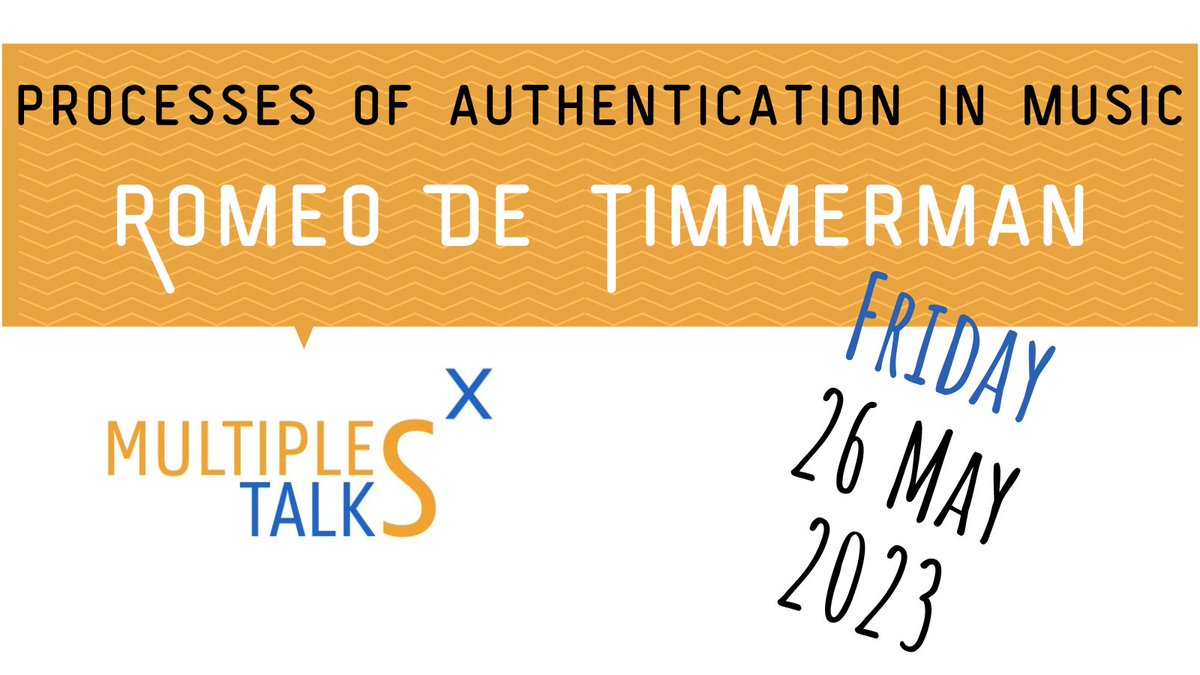 MULTIPLES_ugent's tweet photo. MULTIPLEtalkS data session on processes of authentication in music | Romeo De Timmerman | Friday 26 May 2023 | 12:30-14:00 | Mercator Campus (B2.10) ππ» Information and registration ππ» https://t.co/qg1clf5asq
@SiboKano @Sverkest
#UGent #multipletalks https://t.co/xG5HyszFBv