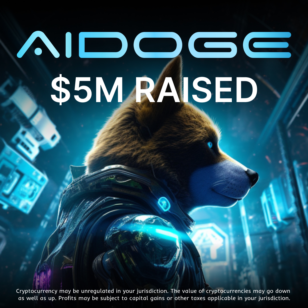 aidogecrypto's tweet photo. Amazing news, #AiDogeArmy! 🎉

We have raised over $5 Million in our #Presale! 🤯💰

🙏Thank you to our entire community, you guys are the best!  

Get your $AI tokens today before stage 8 runs out! 😎
👉 https://t.co/5j5tt4smcs

#MemeCoin #AiDoge $PEPE $SPONGE $JEFF $BEN $FLOKI https://t.co/PSfG8sSPbh