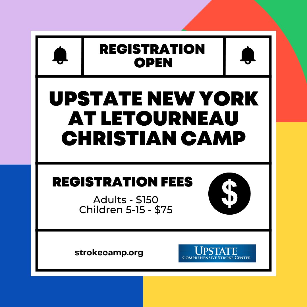 StrokeAlliance's tweet photo. Registration is now open for the Upstate New York Camp at LeTourneau Christian Camp in Rushville, NY the weekend of August 4th-6th, 2023. Sign up today for a weekend full of fun activities with a TV Land theme! https://t.co/8qbLHx03X0