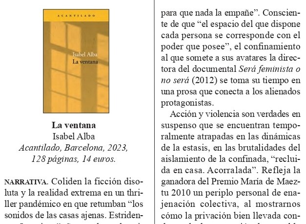 JdMRomeroBarea's tweet photo. @Acantilado1999 @MondeDiploEs @JordiGuinart @rc_arce @martacamnu @AlveaAna @gemis46 @masleer @PacoToskano @CHAVESGIRALDO @CosmoAnonimos @AlcanzaPoesia @catedrartveus @AidaBSanchez @ParodiMaru @clia_g @Vuelo7988 @ComprensLectora “Su #voz es #familiar como un #hogar. Es #volver a estar en #casa” #IsabelAlba #narrativa #literatura de la #pandemia #WednesdayMotivation @Camuccia @1001Lectores @libreros @poemame_poesia @eldispensario @SoloCitasLibros @promocionLibros @BibliotecaRNE https://t.co/FOIuYM4pje https://t.co/PuJtq4wJpp