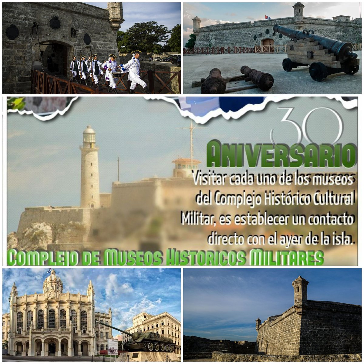 Calles adoquinadas, plazoletas abiertas, imponente muralla, el histórico cañonazo de las 9. Instalaciones que preservan y divulgan los altos valores patrimoniales. Complejo de Museos Histórico Militares en su aniversario 30,  tradiciones, tesoros, historia #CubaViveEnSuHistoria