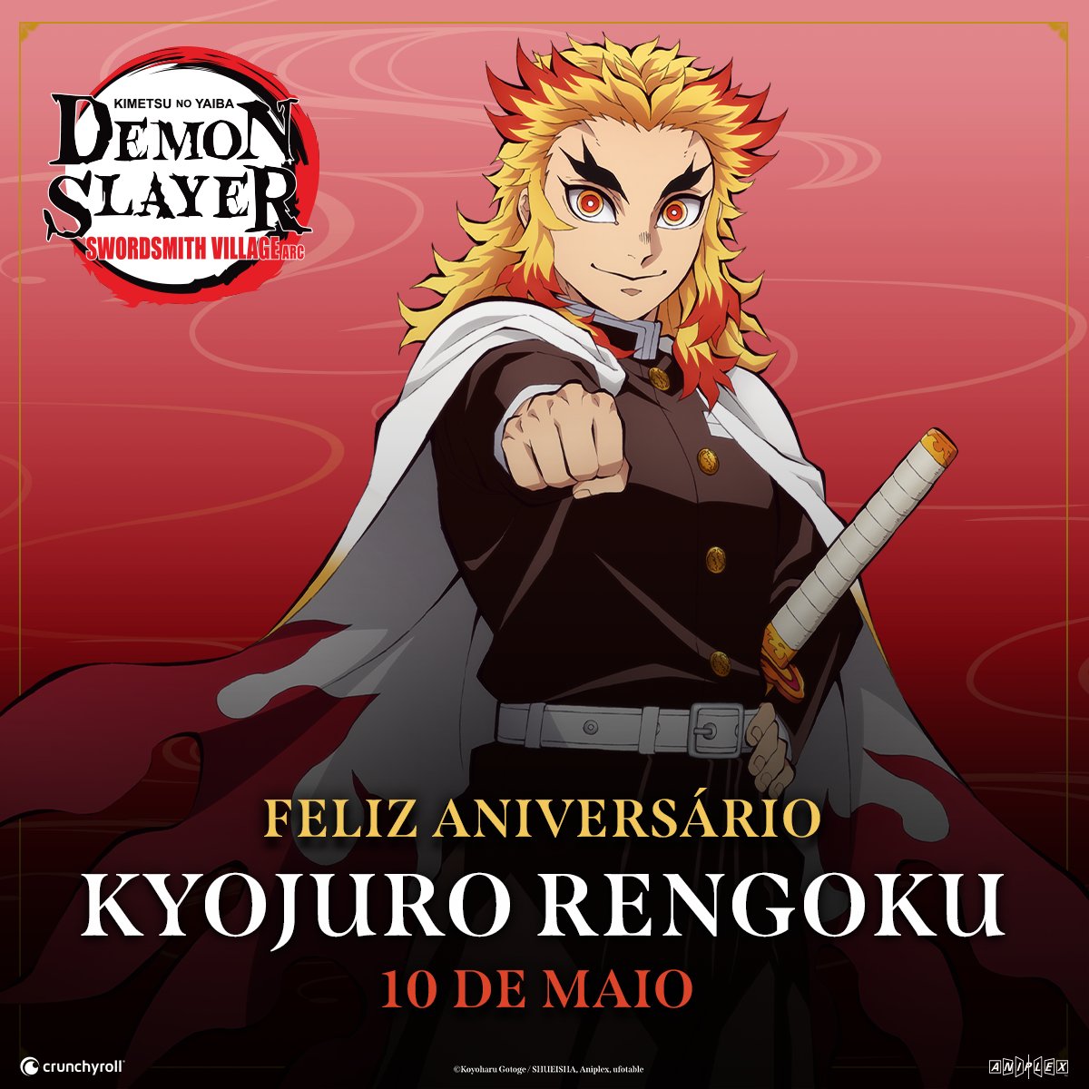 Crunchyroll.pt - (10/05) Feliz aniversário, Rengoku! 🔥🔥🔥 ⠀⠀⠀⠀⠀⠀⠀⠀ ~✨  Anime: Demon Slayer: Kimetsu no Yaiba (via Aniplex USA)