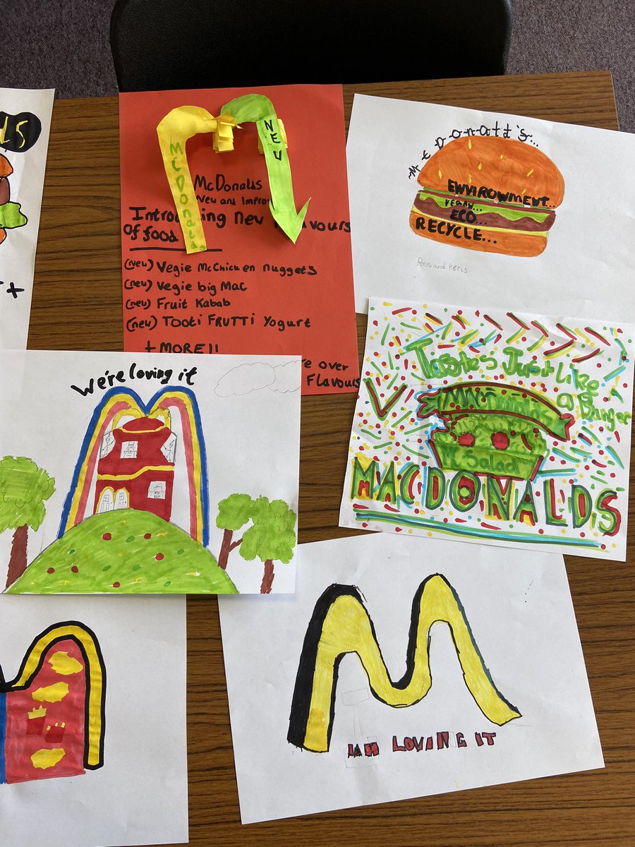 ICT had a great morning with @NewmainsPS primary 7 classes today! 

They were creating a new logo for McDonald’s focusing on sustainability and healthy eating 🌱

Check out some of their fabulous logos and slogans!