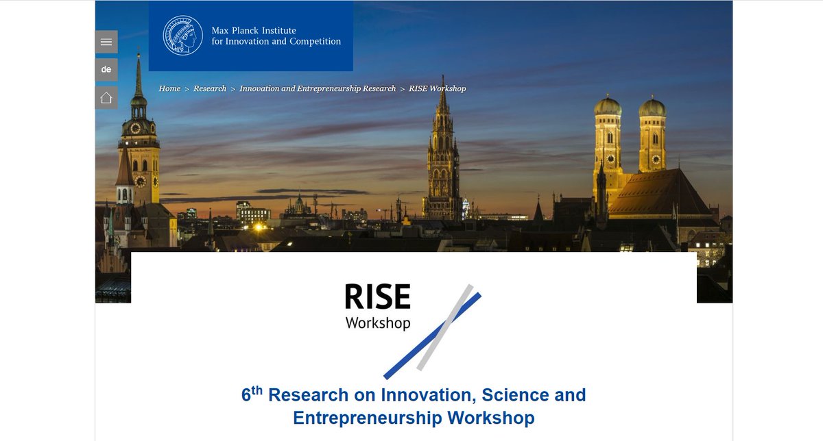 Max Planck Institute for Innovation & Competition (@mpi_inno_comp) on Twitter photo 🎺Call for Papers❗️
#RISE6workshop on 18/19 Dec 2023
From young researchers for young researchers!
#Research
#Innovation
#Science
#Entrepreneurship
Keynote by <a href="/inaganguli/">Ina Ganguli 🇺🇦 🌻🪷</a> 👏
Submit your paper/ext. abstract until 28 July 2023 👇
ip.mpg.de/fileadmin/ipmp…
#EconTwitter pls rt 🎺Call for Papers❗️
#RISE6workshop on 18/19 Dec 2023
From young researchers for young researchers!
#Research
#Innovation
#Science
#Entrepreneurship
Keynote by <a href="/inaganguli/">Ina Ganguli 🇺🇦 🌻🪷</a> 👏
Submit your paper/ext. abstract until 28 July 2023 👇
ip.mpg.de/fileadmin/ipmp…
#EconTwitter pls rt