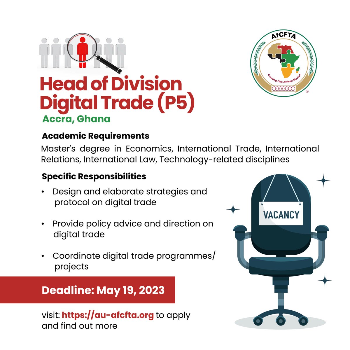 Want to work with the #AfCFTA Secretariat? Click the links below and apply for the available vacancies. Best wishes.
jobs.au.int/AfCFTA%20Secre…

jobs.au.int/AfCFTA%20Secre…