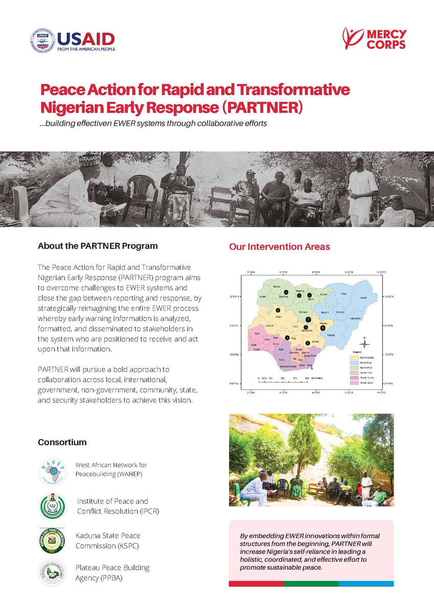 WANEPNigeria's tweet photo. PARTNER Program Fact Sheet (Peace Action for Rapid and Transformative Nigerian Early Response)...building effective EWER systems through collaborative efforts #USAID #PARTNER #WANEPNigeria #MCN #PPBA #IPCR #KSPC https://t.co/Chvg8lEI9E