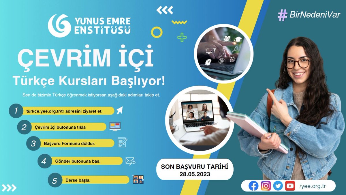yeepakistan's tweet photo. Yunus Emre Enstitüsü ikinci dönem çevrim içi Türkçe kursları başlıyor!
Yunus Emre Institute online Turkish Language Courses are starting!
.
.
.
#Yee #Pakistan #Türkiye #learnturkish #turkishlanguage #learningturkish #turkishlessons #turkishwords #learnturkishlanguage https://t.co/tErJPZNJk0