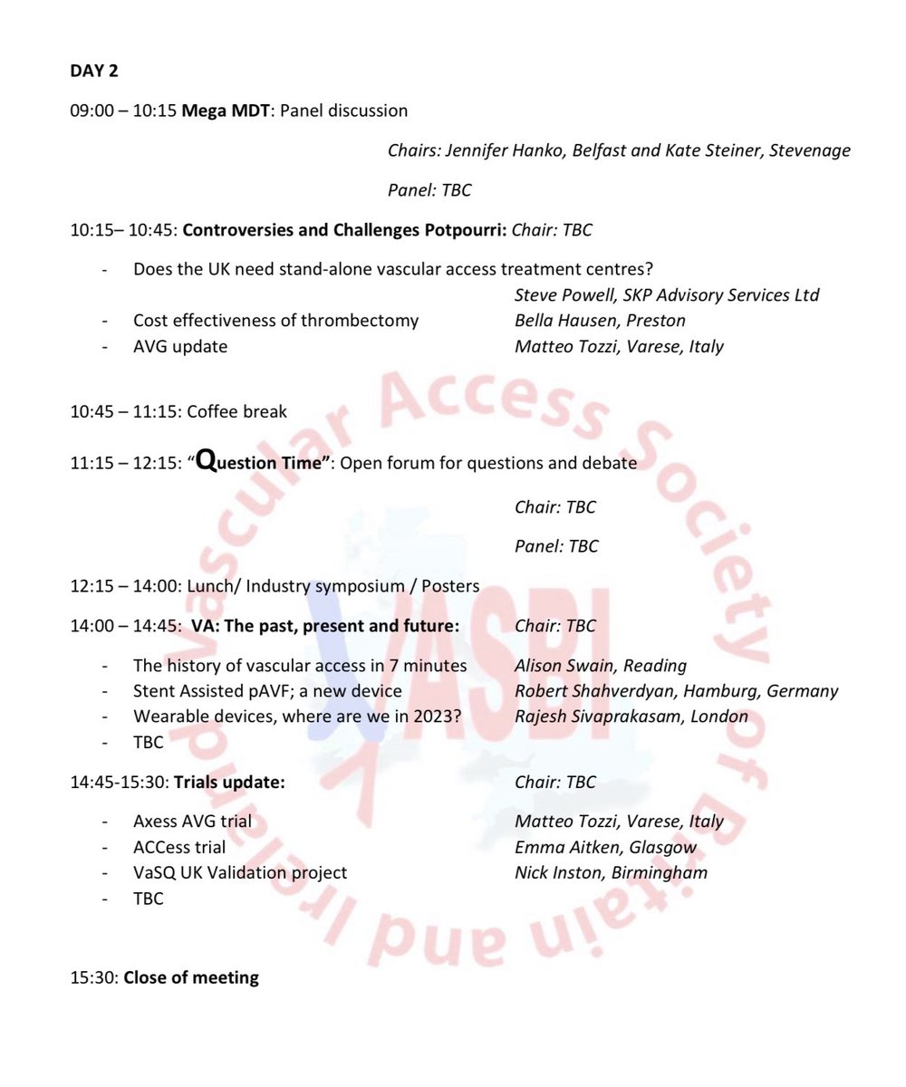 Provisional program for the upcoming #VASBI2023 ASM in September, 28th and 29th 2023, Birmingham UK. 
Please come join us! 
Early bird rates still open… vasbi.org.uk