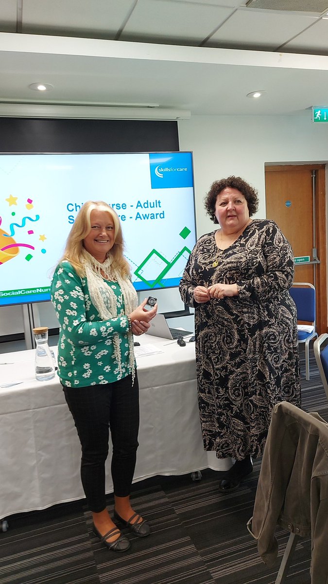 Huge congratulations to Ali Williams from @EgaliteCare for the Chief Nurse Adult Social Care Award. Presented by @sturdy_deborah . Congratulations from everyone from @skillsforcare @sfc_LondonSE