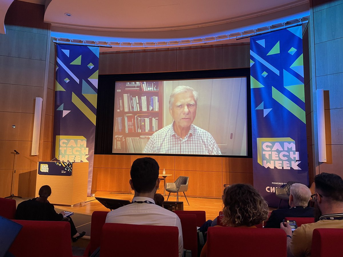 Fascinating interview w @hermannhauser from NZ, by @AndyNeely 👏 

Top 4 new tech:
- 🧠 AI, machine learning
- 🖥️ Quantum computing
-  ⛓️ Blockchain
- 🦠 sythentic biologies: key, concerns our health

#bioscience #tech #technogy #ctw23 #cambridge @CamTechWeek @CambWireless