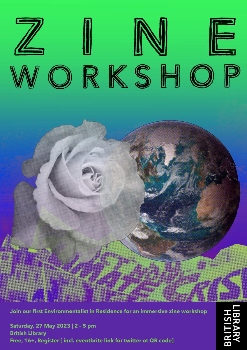 We Art Climate - join us for this hands-one zine Workshop on the 27th May - explore climate justice and engage with the British Library's collections with the British Library's Environmentalist in Residence
eventbrite.co.uk/e/630817330617 #climateaction #climatejustice #greenlibraries