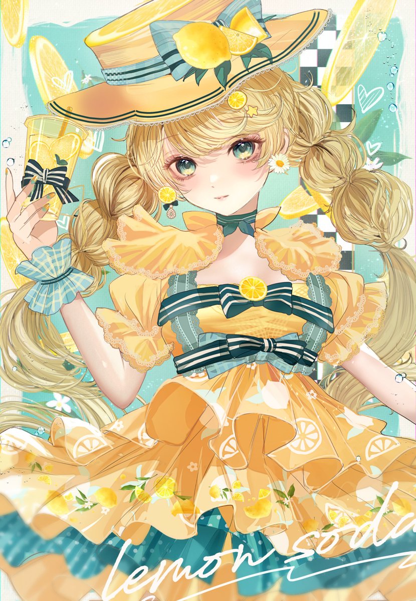 「初夏のレモンソーダの妖精」|こもりひっき🦋ローソンブロマイド＆diamondartキット発売中ですのイラスト