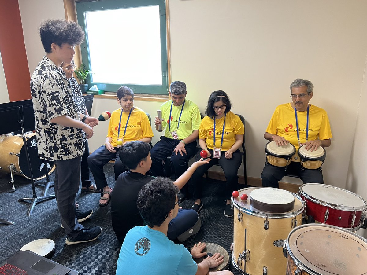 msneidmusic's tweet photo. Living our mission and core values in general music class! #asbindia students are teaching music to local NGO members and everyone is loving it! #asbms #musiced #NGO #communityservice https://t.co/lNC2QXHQfz