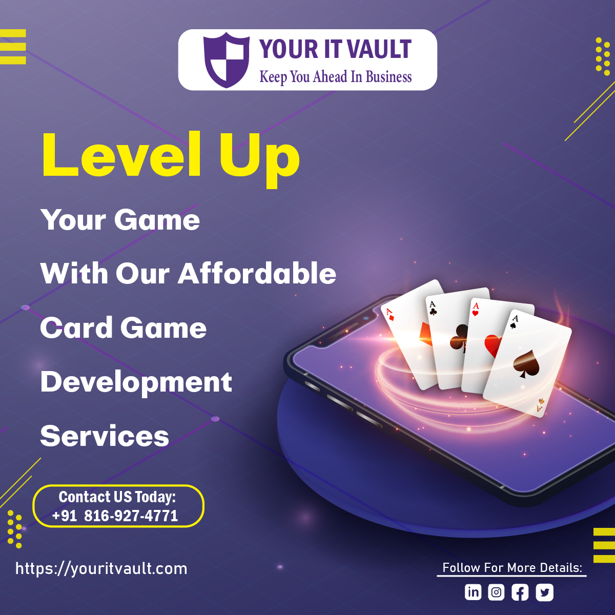 youritvault's tweet image. Game enthusiasts, looking to create a card game that will blow minds?
Our expert developers can turn your idea into a reality! From concept to production, we're with you every step of the way.
Let's make your game a hit!
#youritvault #CardGameDevelopment #GameDesign #YIV