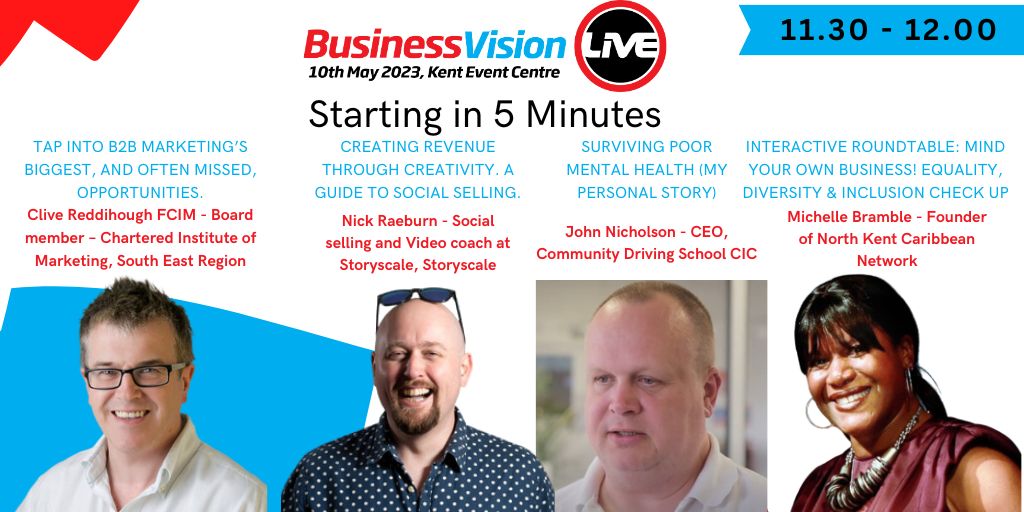 Starting at 11.30... Attend 1 of these four sessions!