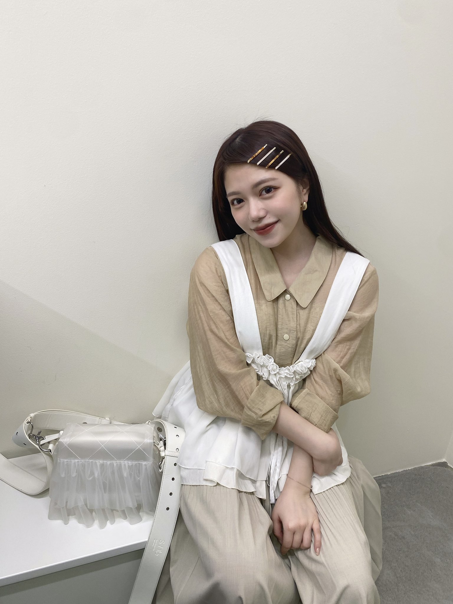 sile S / île「curtain blouse」シール 完売品 ピンク-