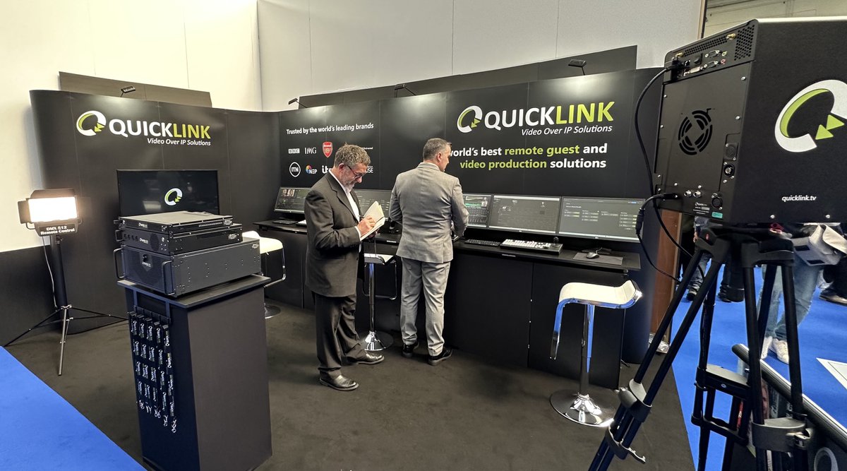 Bethan_QL's tweet photo. Very proud of the Quicklink team . Lots of amazing remote production solutions on view at the #mpts2023 today and tomorrow . The stand is looking great . Quicklink are at booth C45 here in Olympia 😀 https://t.co/68txf0WHSW