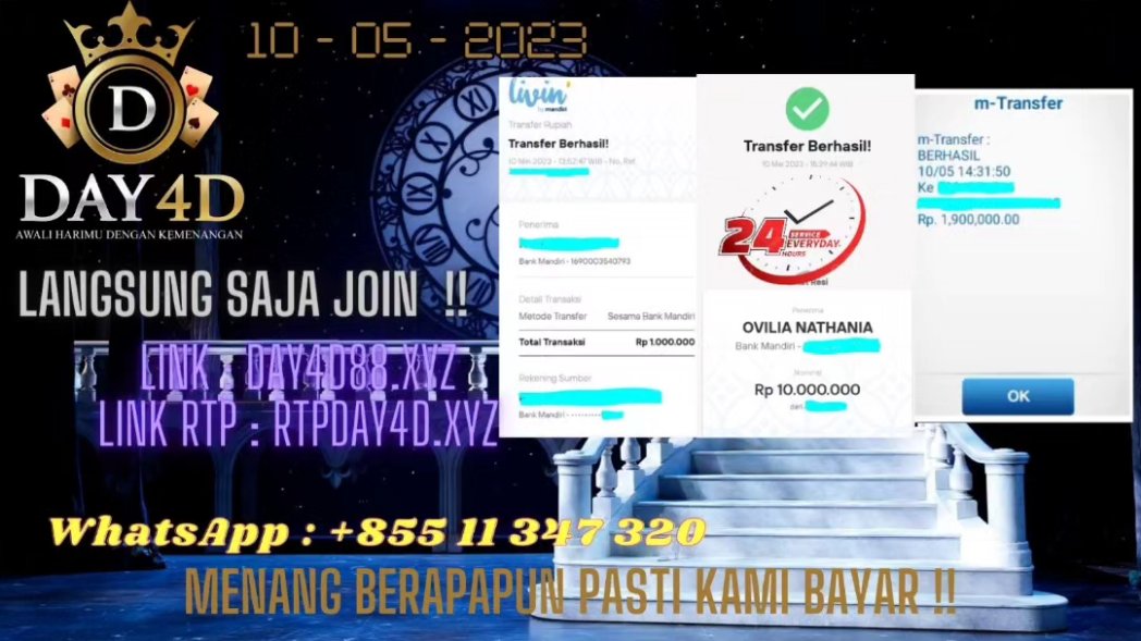 DAY4D_D's tweet photo. Info RTP yang lengkap, lansung saja lihat di https://t.co/5VWIZpGxil
untuk website yang pasti hanya di 
https://t.co/7z4ybW2yEV
#infogacor
#withdrawbesar
#webterpercaya
#pastidibayar
#day4dforwin https://t.co/38j6xDgTUB