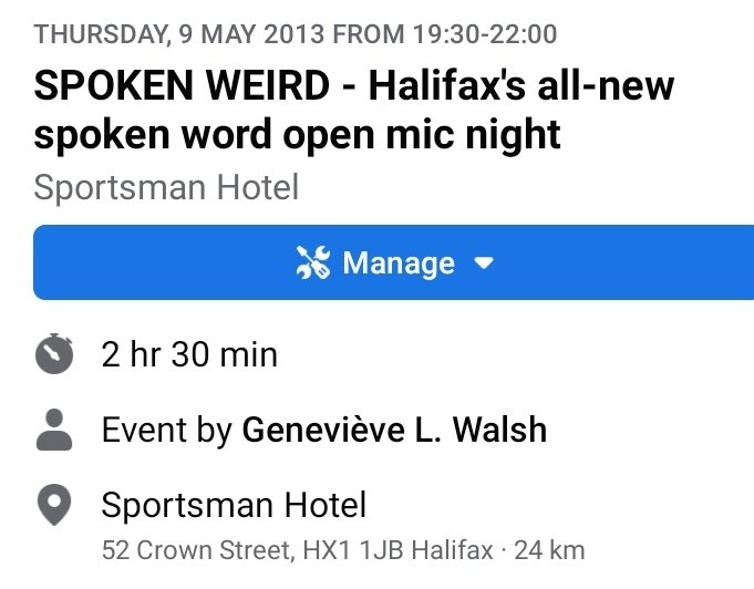 Missed a big #poetry anniversary yesterday: 10 years since I held the first Spoken Weird in #Halifax. It was a gorgeous mess &amp; I was so proud of what that night became. 
#spokenword #Yorkshire #WestYorkshire #calderdale
