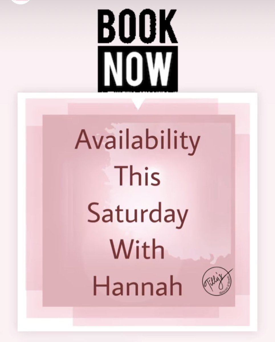 We have availability this Saturday with Hannah

Call or Email
07944385980 tillysskincareandbeauty@gmail.com

Or book via our website 
Tillysskincareandbeauty.co.uk

#Plymouth #Devon #Beauty #SaturdayAvailability